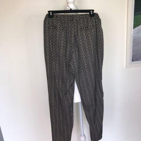 W118 By Walter Baker Pants Size Medium M Womens Black Printed Elastic Drawstring - Picture 6 of 11